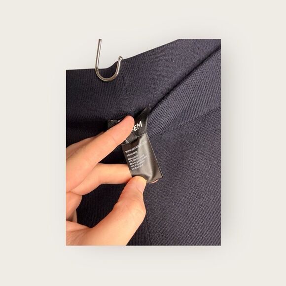 ME&EM Wide Leg Wool Blend Stretch Navy Pants Size Large - Picture 5 of 5